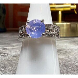 Ring Bomb Party Ring, NWOT, size 6, opaque looking stone silver color band